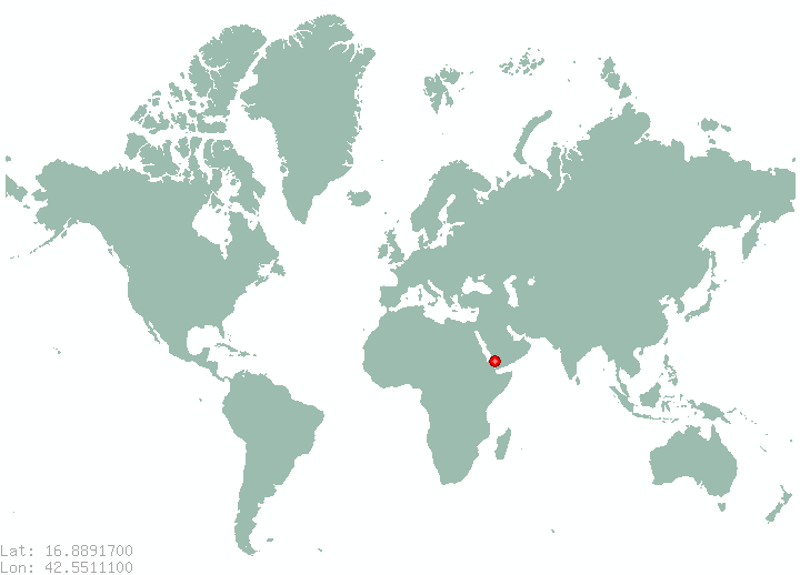 Jizan in world map